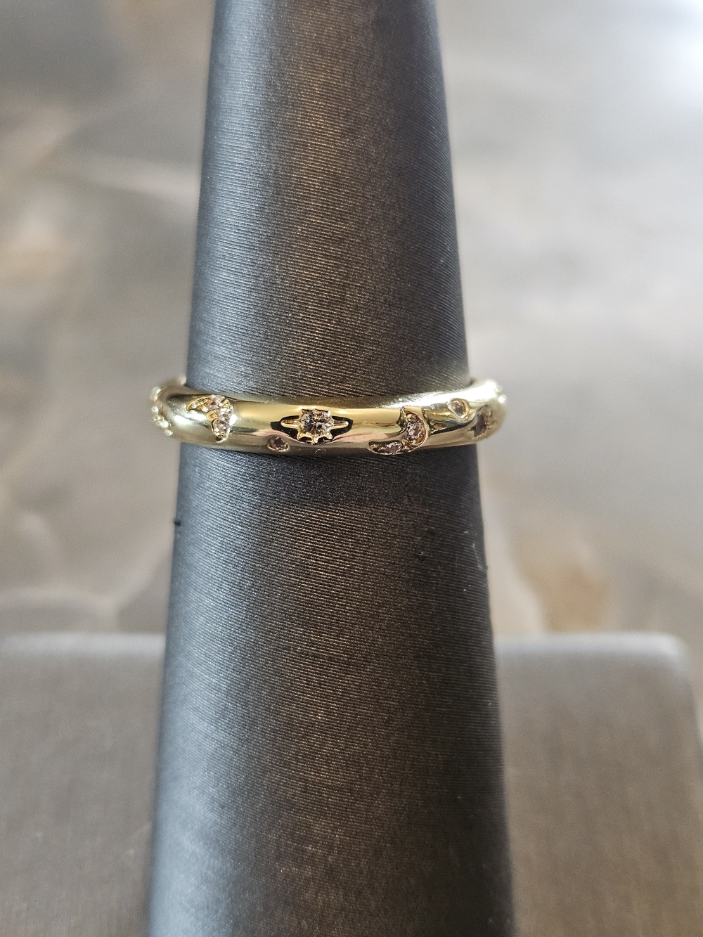Gold Tone Floral Accent Band Ring - Women Jewelry